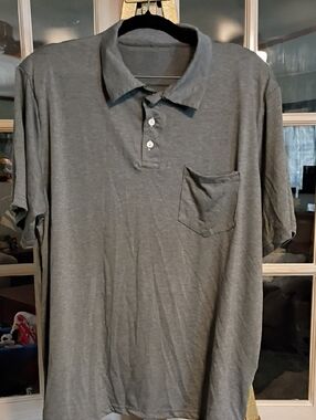 Men's Grey Super Soft Polo Shirt with Chest Pocket